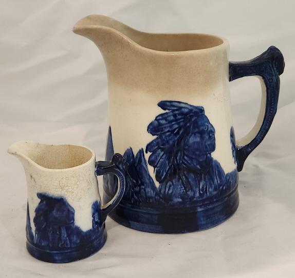 Pair of Antique Old Sleepy Eye Pitchers (1 of 9)