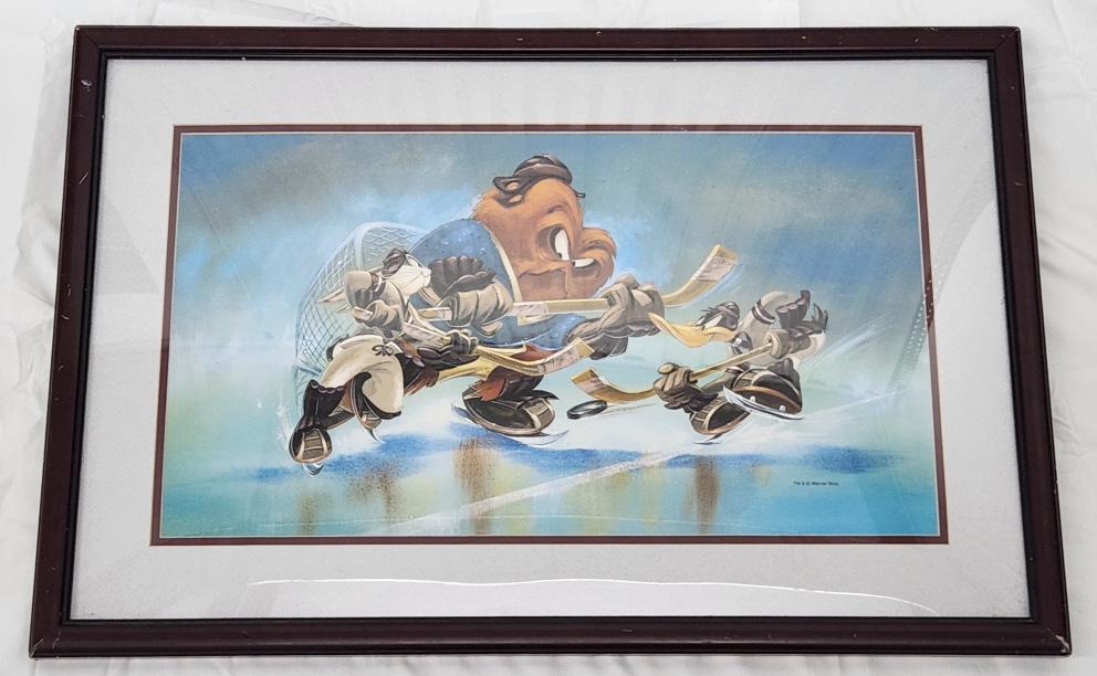 Looney Tunes Framed Hockey Lithograph (1 of 7)