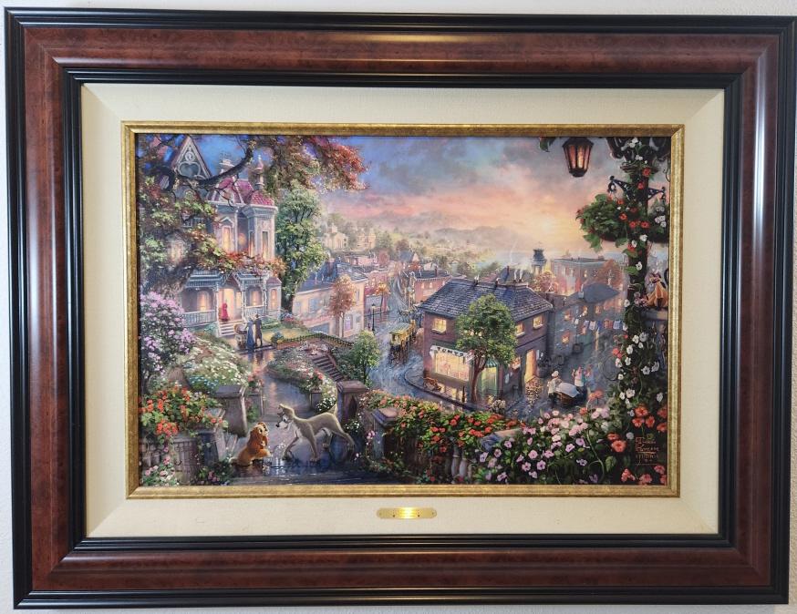 Thomas Kinkade LE Disney Lady & Tramp Framed Print (1 of 10)