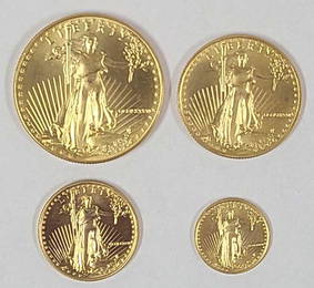 1986 U.S. American Eagle 4 Gold Coin Set