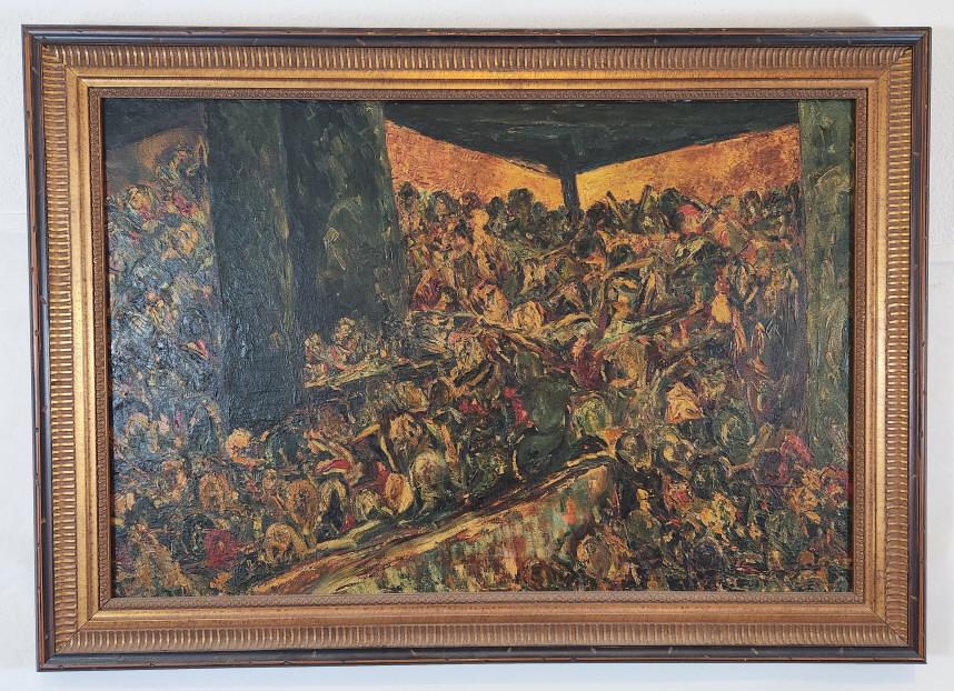 "The Sunken Gardens" Painting by David Anderson: A depiction of a college hangout, circa 1961 in Cheltenham, Pennsylvania. Some information on this restaurant can still be found online. We see a gathering of souls depicted in a manner that is both c