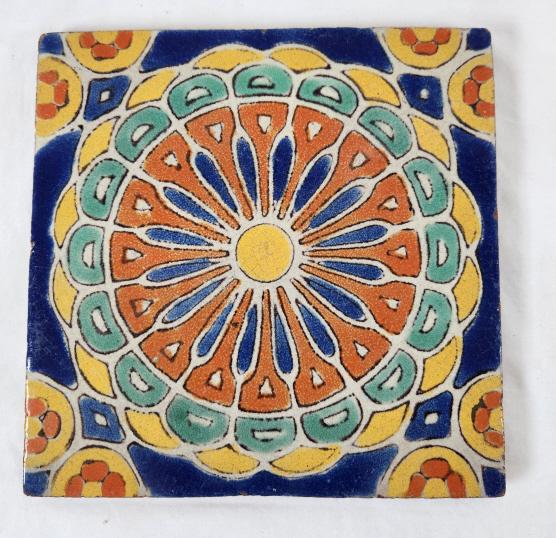 Davies & McDonald California Art Tile for a Table: Loose original Davis & McDonald California art tile piece; measures just over 8" square. Make your own table or use this tile as a replacement.