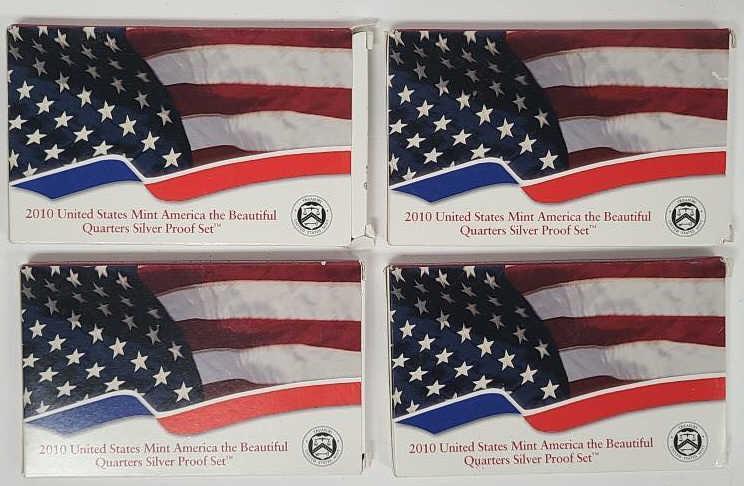 4 U.S. 2010 ATB Quarters Silver Proof Sets (1 of 11)