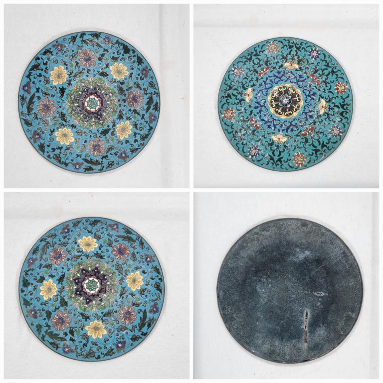 3 Asian Cloisonne Enamel Seat Tops (1 of 5)