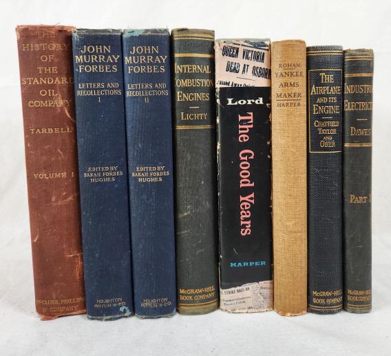 Vintage American Industry Books Colt Forbes: 8 books centered around American Industry including the Letters and Recollections of John Murray Forbes (1900). The books are in varying condition, please see the photos for details.