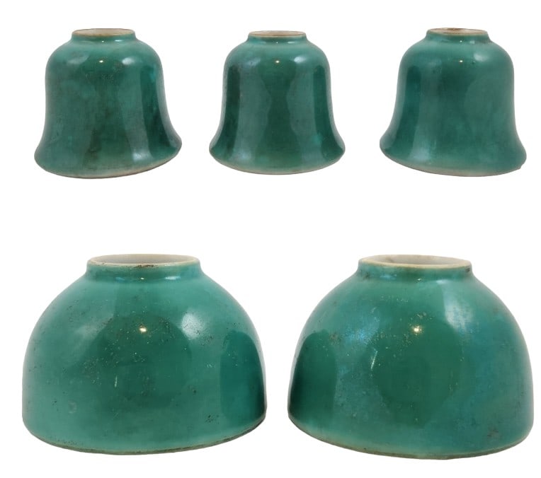 Lot of 5 Chinese Turquoise Glazed Bell Vases (1 of 8)