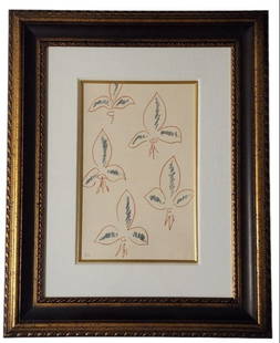 Henri Matisse Fleur-de-Lys: Variation 8 Lithograph: Henri Matisse "Fleur-de-lys; Variation 8" lithograph in color on Arches paper. From the Charles D'Orleans Poemes Portfolio. Edited by Teriade in 1950, it included 54 lithographic sheets with text on