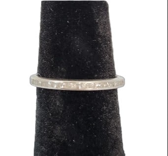 Ladies 90% Platinum Wedding Band with Diamonds (1 of 8)