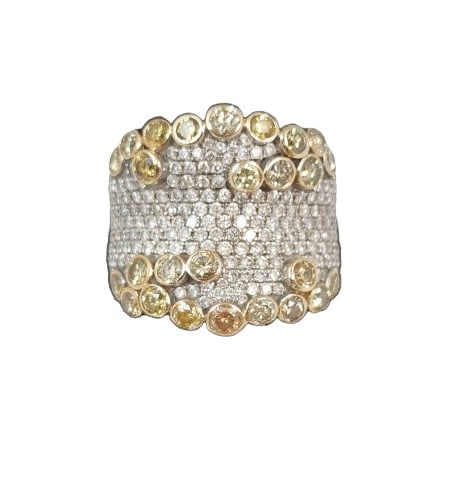 Stunning 14k Gold Cocktail Ring with Many Diamonds (1 of 10)