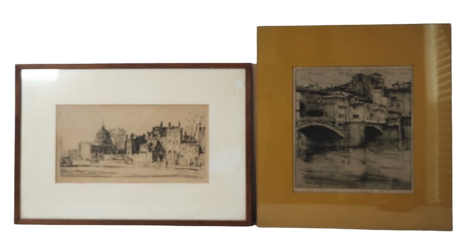 Two Antique Etchings Signed in Pencil (1 of 9)