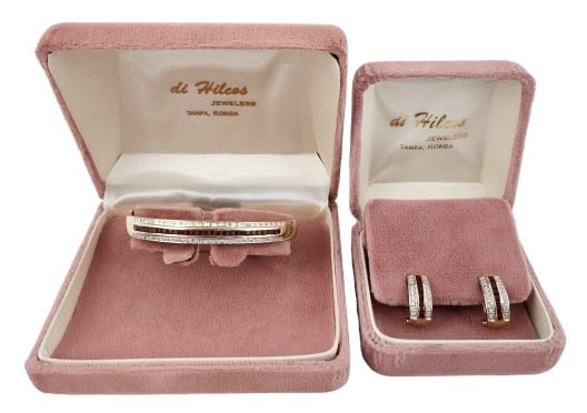 14k Gold Ruby Bracelet and Earrings with Diamonds (1 of 10)