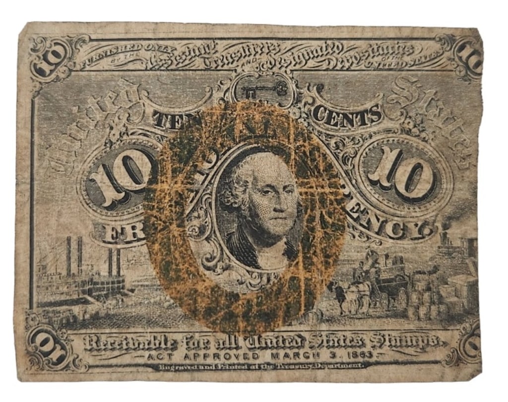 1863 Union 10 Cent Fractional Currency Note (1 of 5)