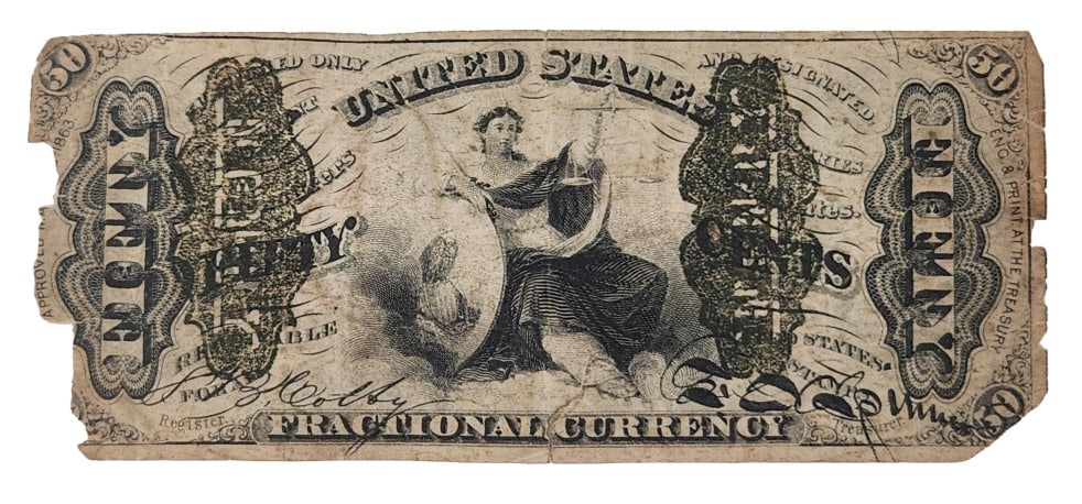 United States Fractional Currency 50 Cent Note (1 of 9)