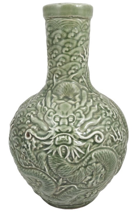 Chinese Jade Green Glaze Table Vase (1 of 8)