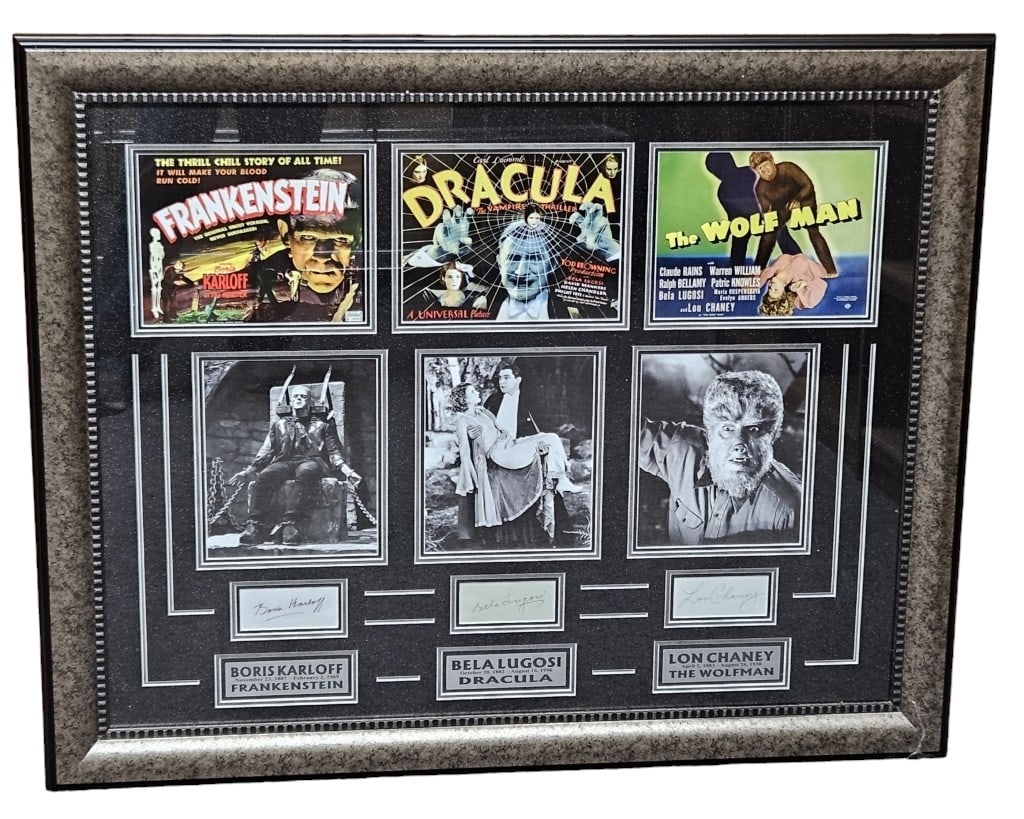 Large Classic Film Monsters Autograph Display (1 of 7)