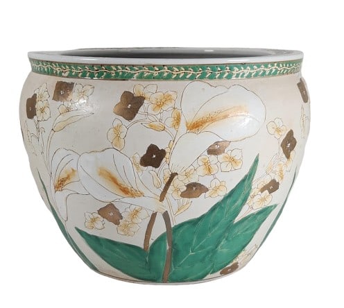 Chinese Ceramic Jardiniere Koi Fish Bowl (1 of 6)