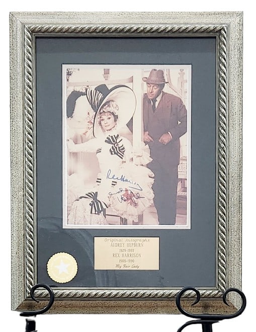 Audrey Hepburn Rex Harrison Framed Autographs (1 of 5)