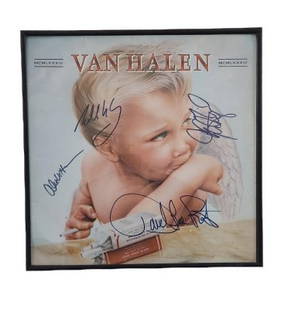 Van Halen Band Signed 1984 Album: "1984" album jacket signed by David Lee Roth, Alex Van Halen, Eddie Van Halen and Michael Anthony. Sold with a Certificate of Authenticity. Album is mounted in a 12 7/8" X 12 7/8" frame.