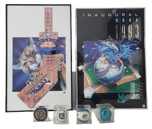 Florida Panthers Marlins 1993 NHL MLB Memorabilia (1 of 14)
