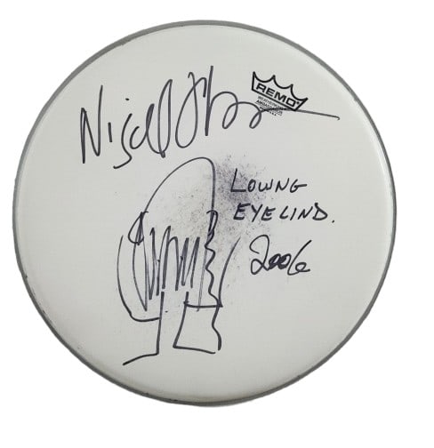 Nigel Olsson Elton John Drummer Signed Drum Skin (1 of 5)