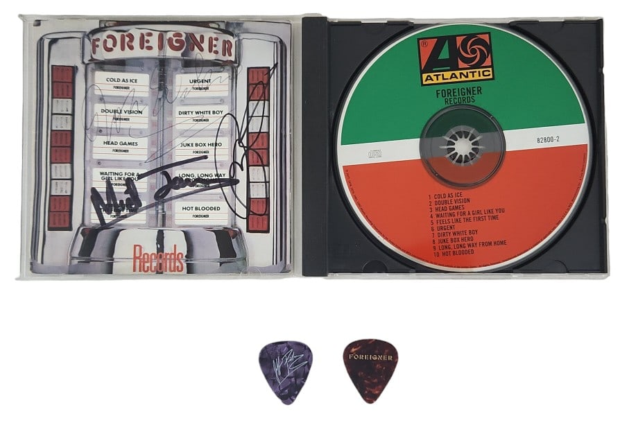 Foreigner Mick Jones Signed CD Insert & Picks (1 of 7)