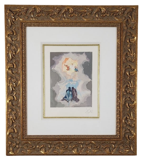 Salvador Dali Signed Paradise 15 Framed Woodcut (1 of 10)