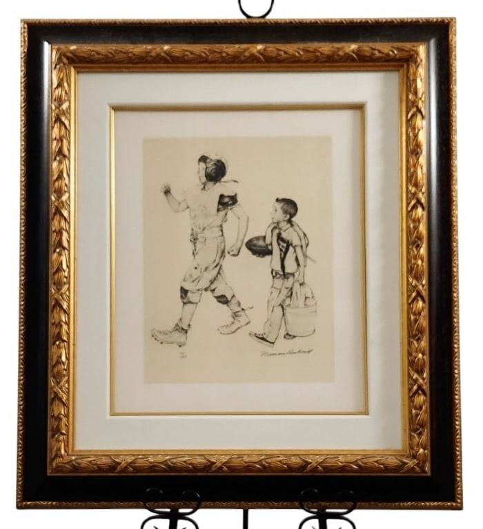 Norman Rockwell Signed Football Mascot Lithograph (1 of 8)