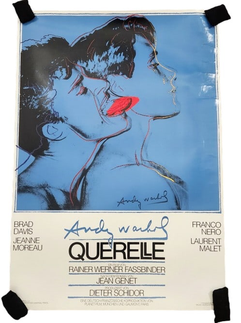 Andy Warhol Signed Querelle Movie Poster Blue (1 of 7)