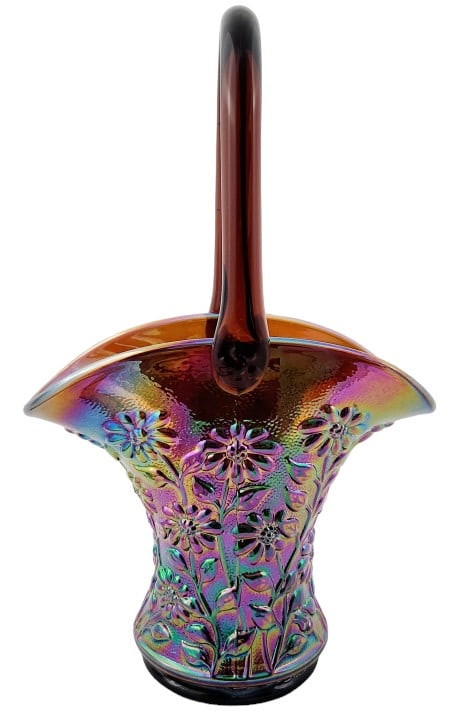 Imperial Amethyst Carnival Glass Daisy Basket (1 of 7)