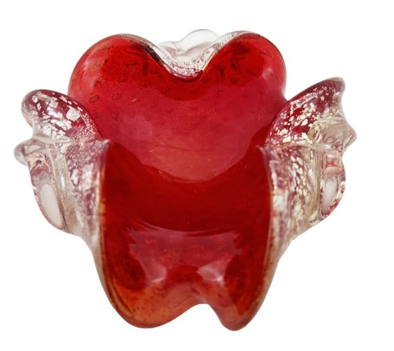 Vintage Murano Red Glass Bowl or Ashtray (1 of 5)