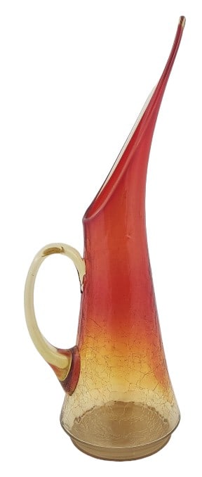 MCM Kanawha Crackle Glass Dramatic Pitcher Vase (1 of 5)