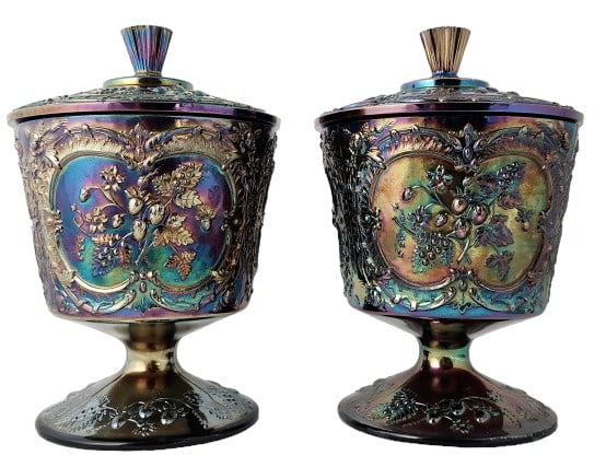 2 Fenton Amethyst Carnival Glass Compotes (1 of 10)