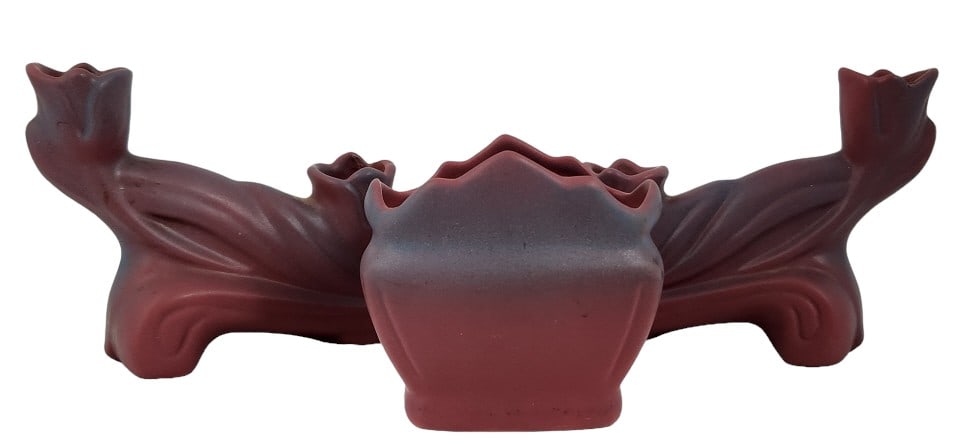 Mulberry Van Briggle Tulip Candlesticks & Vase (1 of 9)