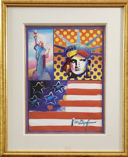 Peter Max God Bless America IV Signed Mixed Media (1 of 8)