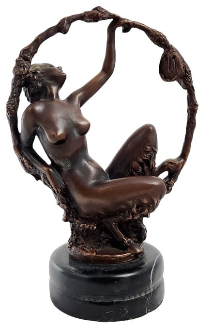 Georges Omerth Bronze Faun Woman Sculpture (1 of 8)