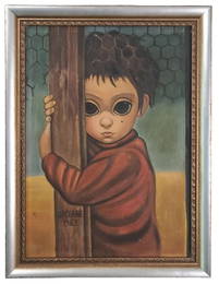 Margaret Keane Big Eyes Original Oil Painting 1963