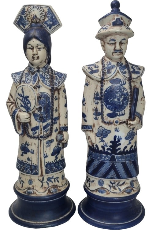 Pair of Chinese Emperor Ceramic Figures 15.5" (1 of 10)
