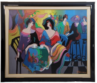 Original Isaac Maimon Painting of Ladies at Tea