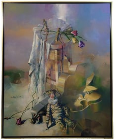 Original Michael Gorban Violin & Clown Painting