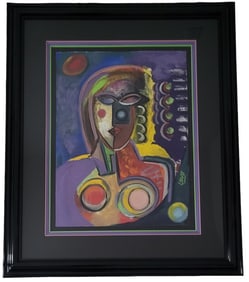 Original Picasso Style Abstract Signed LOVE