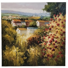 Village Path Acrylic on Canvas Painting by Pitt