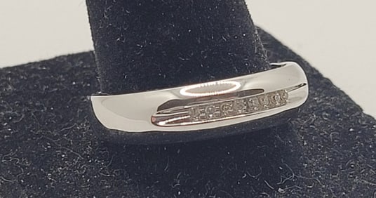 10k White Gold & Diamond Men's Ring Size 11