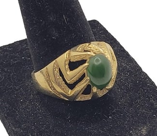 14k Yellow Gold & Stone Size 10 Ring