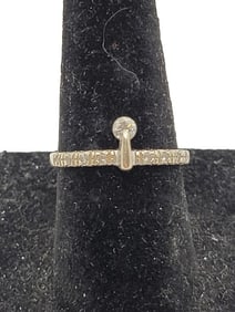 14k White Gold and Diamond Ring Size 6.5