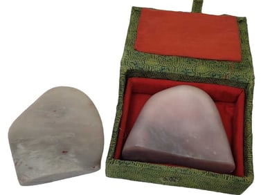 2 Chinese Shoushan Seal Stones, 1 with Box