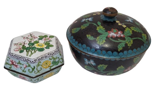 Cloisonne Chinese Enamel Trinket Boxes