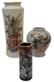 Lot of 3 Vintage Japanese Vases