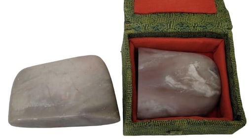 2 Chinese Shoushan Seal Stones, 1 with Box