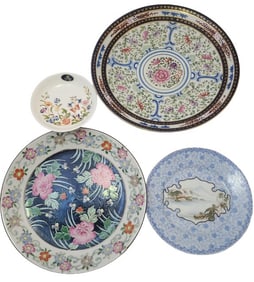 4 Vintage Asian Ceramic Decor Plates
