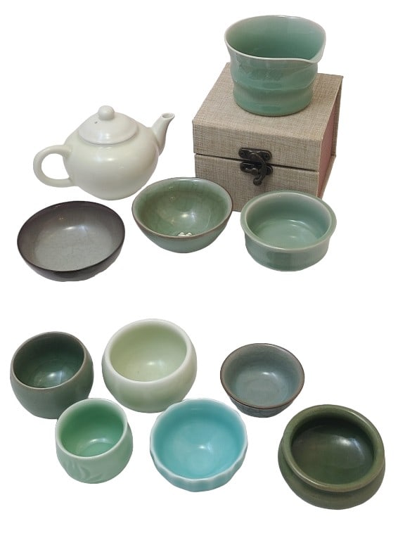 Lot of Chinese Tea Serveware: Please see photos for measurement and further details.